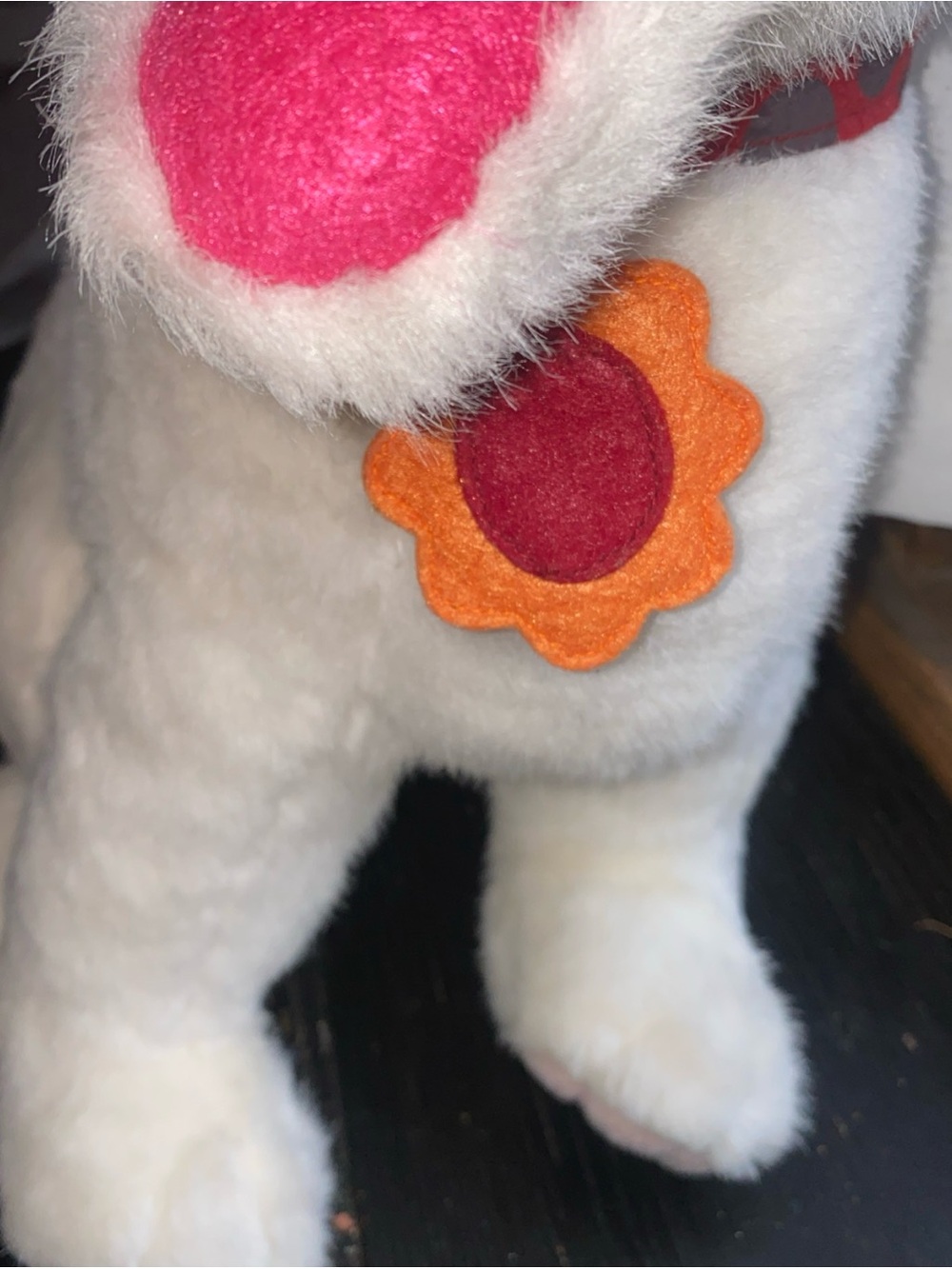 Disney White Plush Puppy with Pink Accents 101 Dalmatians oddball - Picture 7 of 12